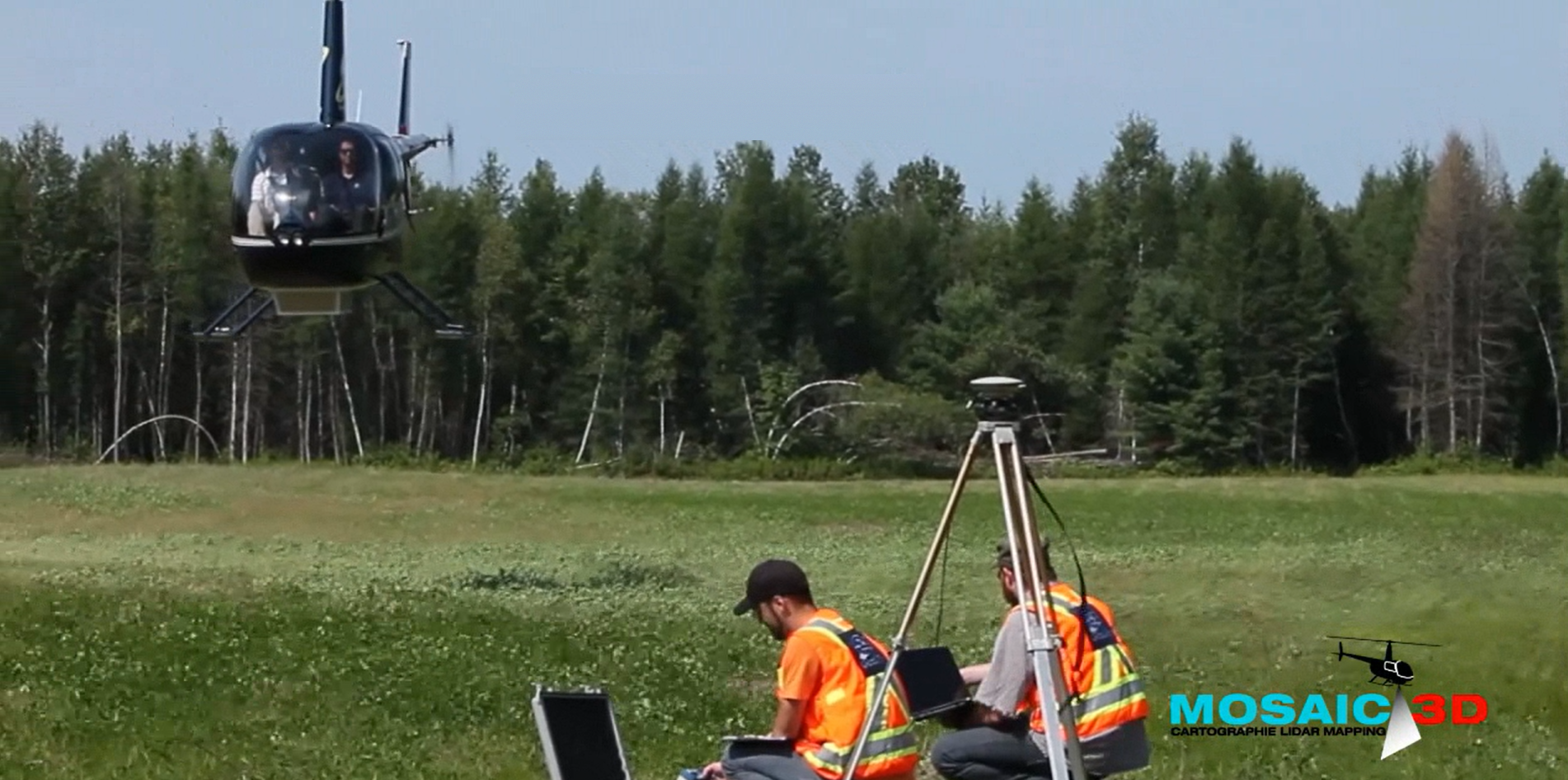 Captation LiDAR aéroporté par hélicoptère, réalisée avec notre partenaire Mosaic 3D